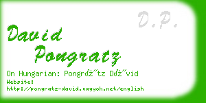 david pongratz business card